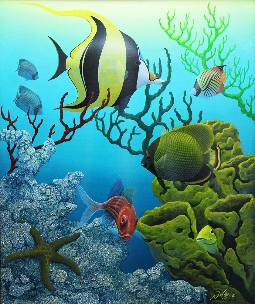 DAVID MILLER "RUSH HOUR" OCEAN PAINTING (1 of 4)