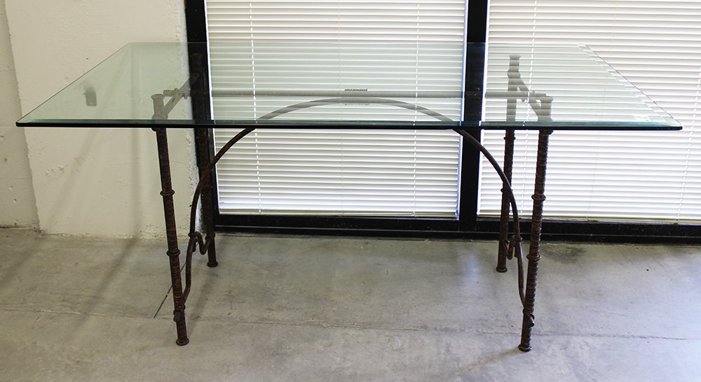 METAL & GLASS TABLE (1 of 3)