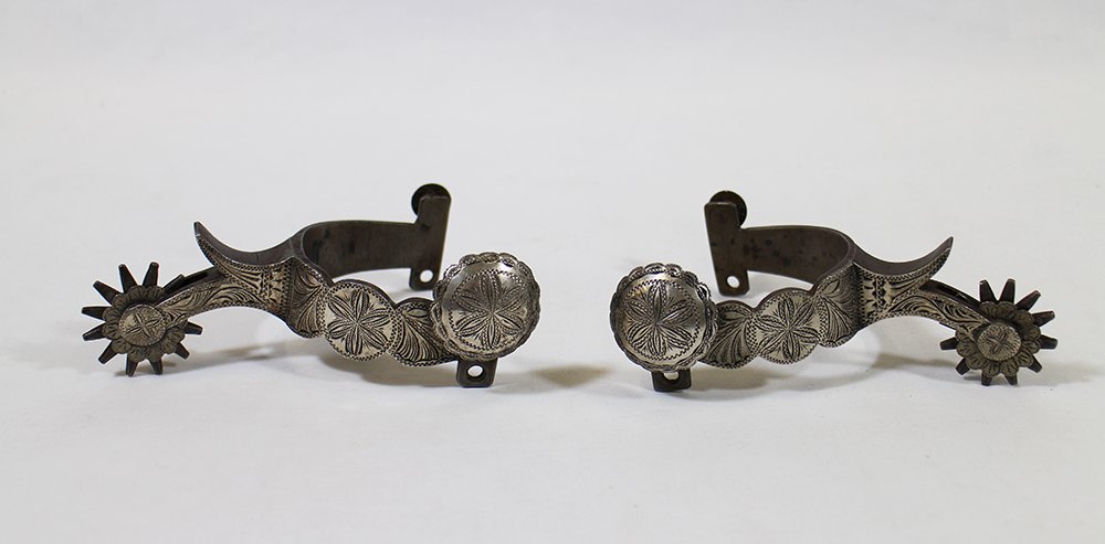 ANTIQUE SILVER METAL SPURS (1 of 6)