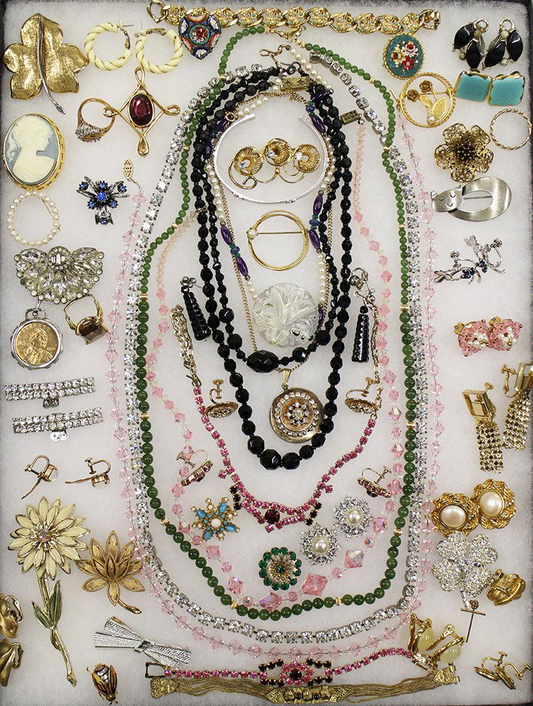 VINTAGE COSTUME JEWELRY: Include Van Dell, Coro, Vendome, Napier, Pakula, Trifari, Hobe, Starcradt, Micromosiac, ORB Sterling & more.