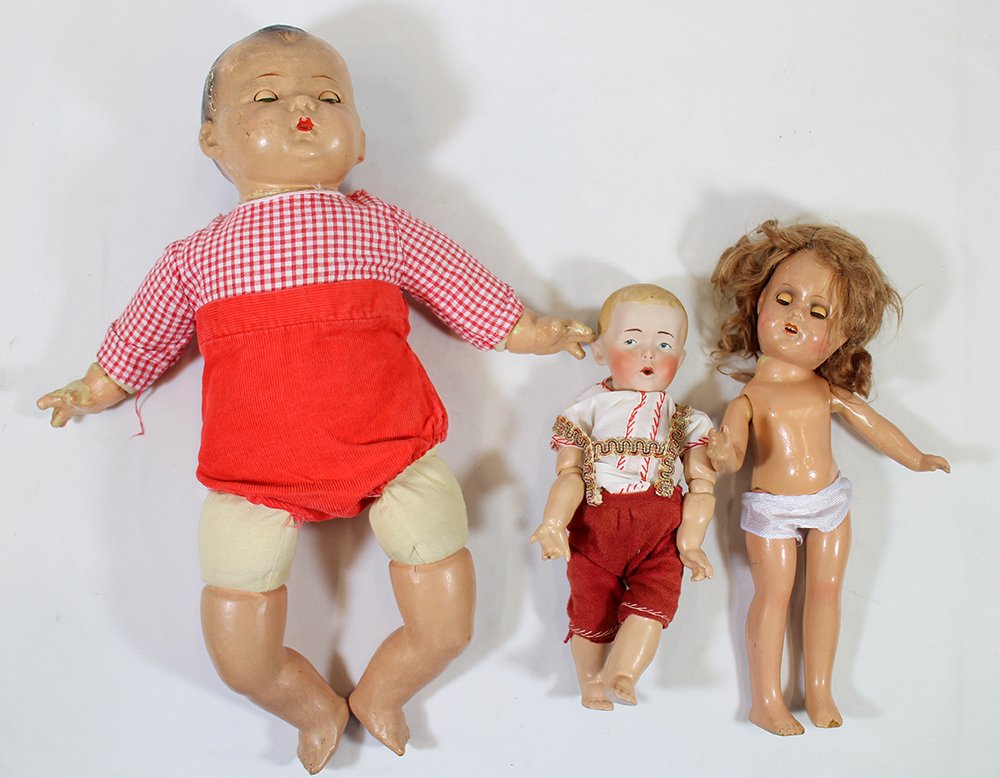 (3) VINTAGE COMPOSITE BISQUE DOLLS (1 of 4)
