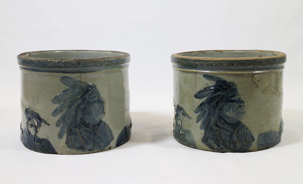 (2) EARLY 20TH CENTURY SLEEPY EYE POTTERY CROCKS (1 of 5)