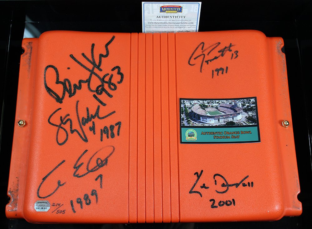 MIAMI HURRICANES AUTOGRAPHED ORANGE BOWL SEAT (1 of 6)