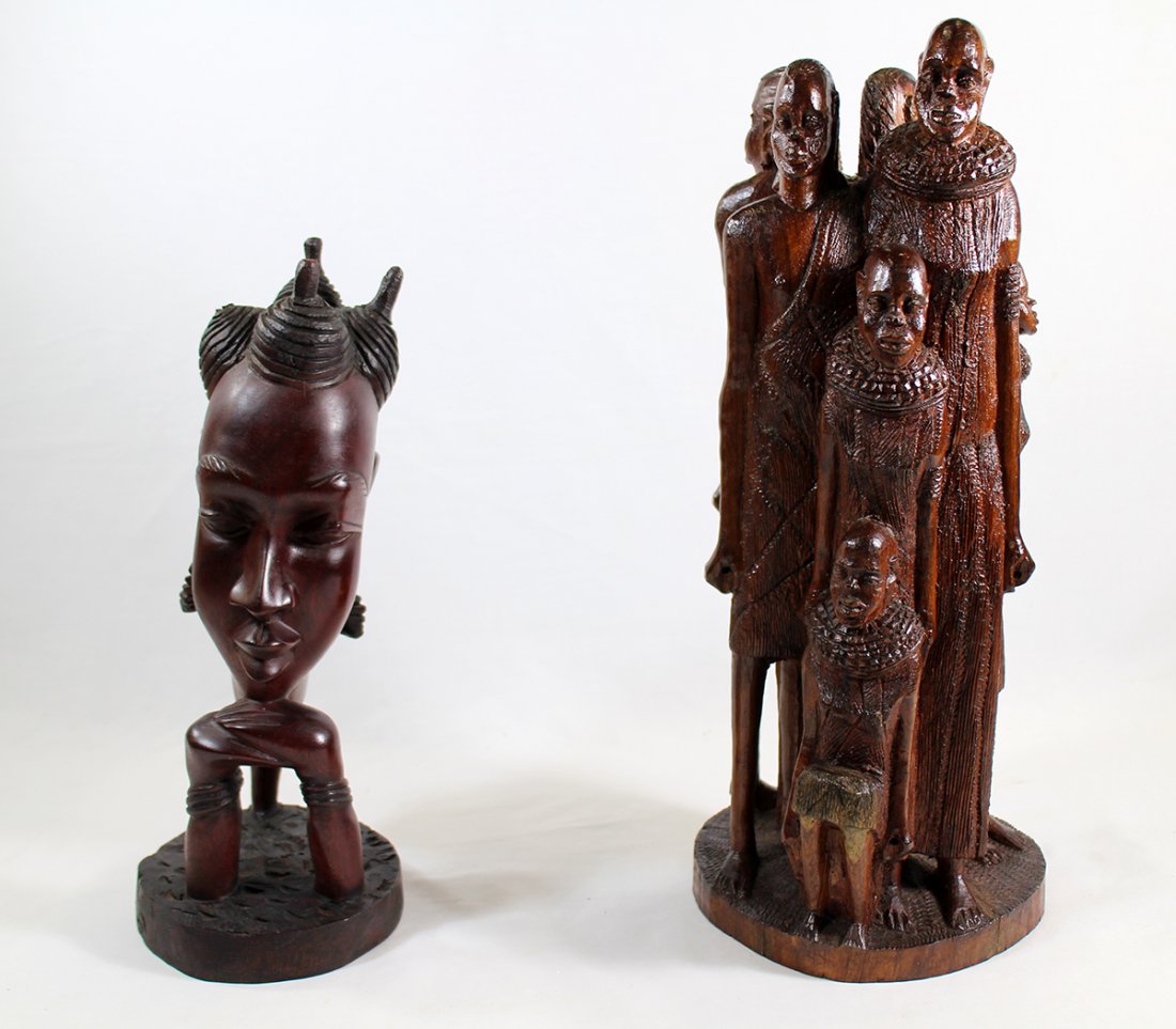 AFRICAN CARVED WOOD STATUES (1 of 2)