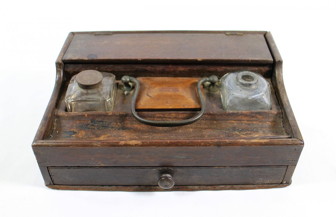 ANTIQUE WOOD INKWELL (1 of 2)