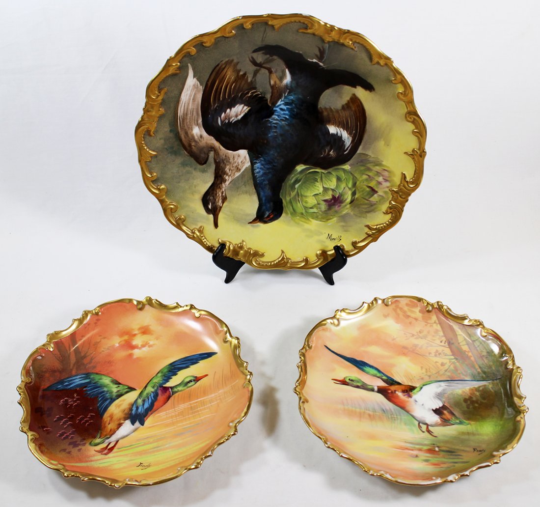 (3) LIMOGES BIRD GAME PLATES (1 of 5)