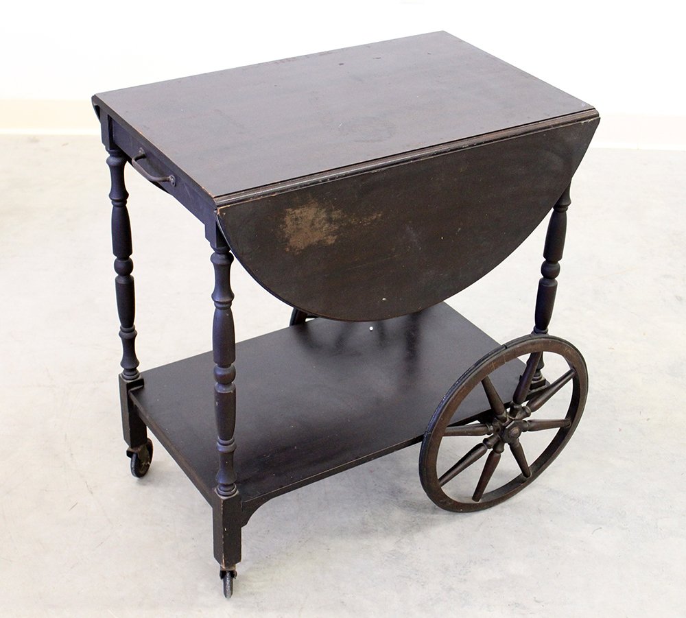 TEA CART: Vintage wood tea cart.