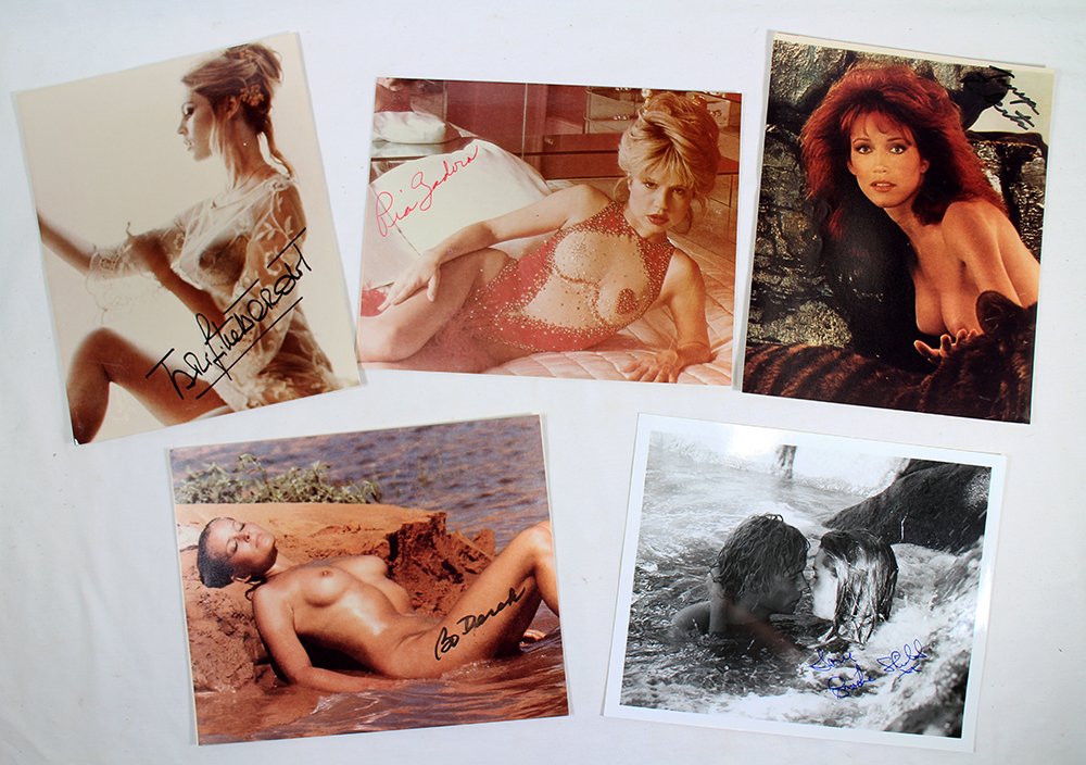 VINTAGE AUTOGRAPHED NUDE PHOTOS: Tanya Roberts, Pia Zadora, Bo Derek, Brooke Shields & more. 8" x 10"