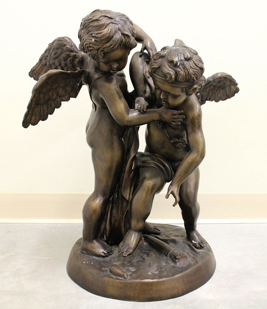 LARGE BRONZE CHERUB STATUE (1 of 2)