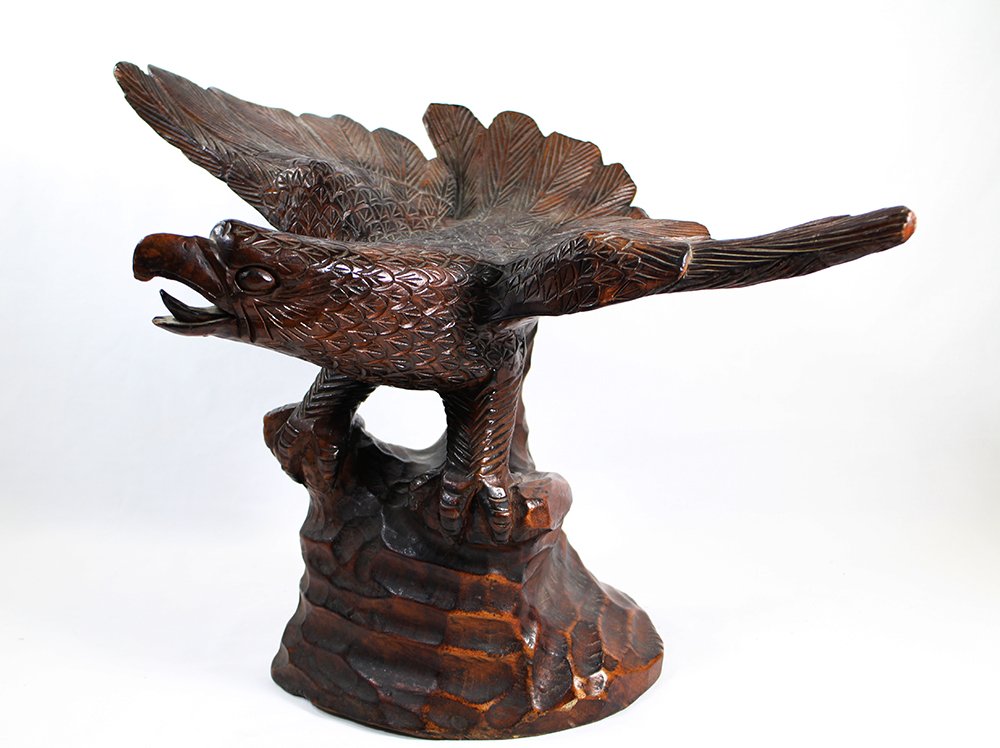 GERMAN BLACK FOREST CARVED WOOD EAGLE (1 of 5)