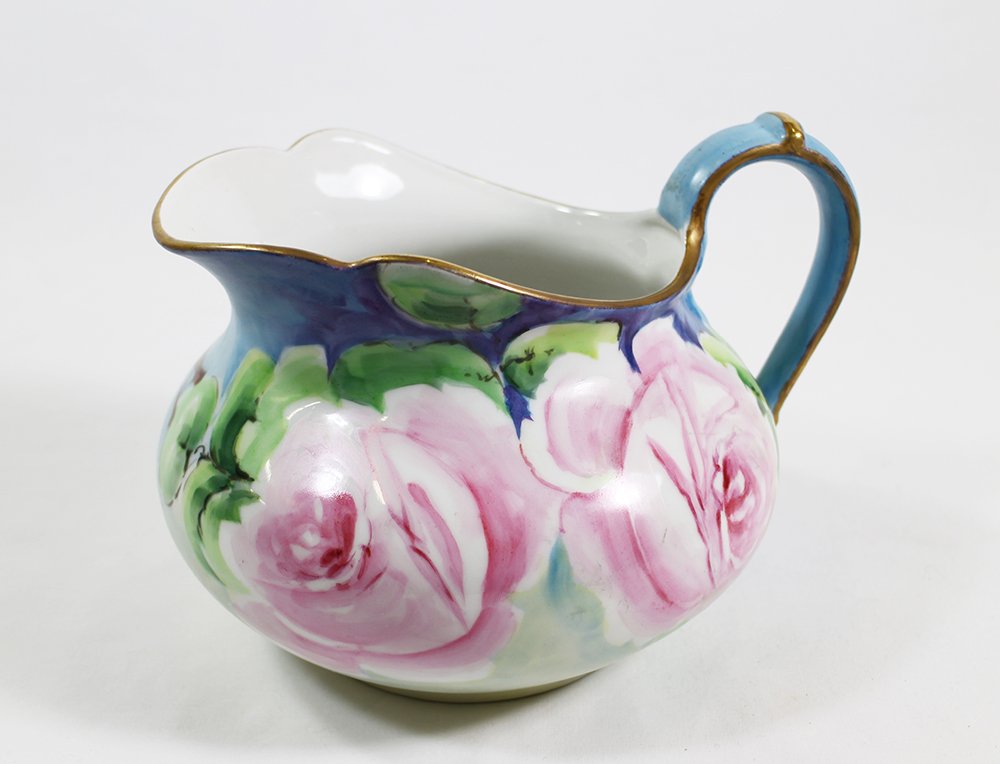 LIMOGES ARTIST SIGNED CIDER PITCHER (1 of 3)