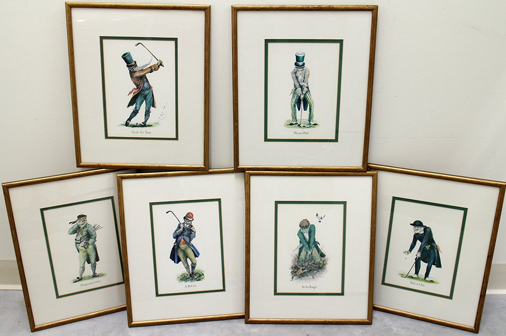 (6) FRAMED GOLF PRINTS (1 of 3)
