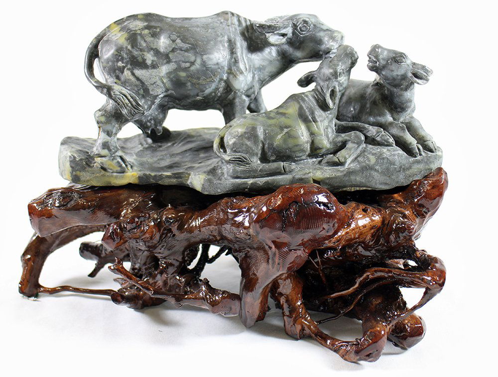 STONE WATER BUFFALO SCULPTURE (1 of 3)