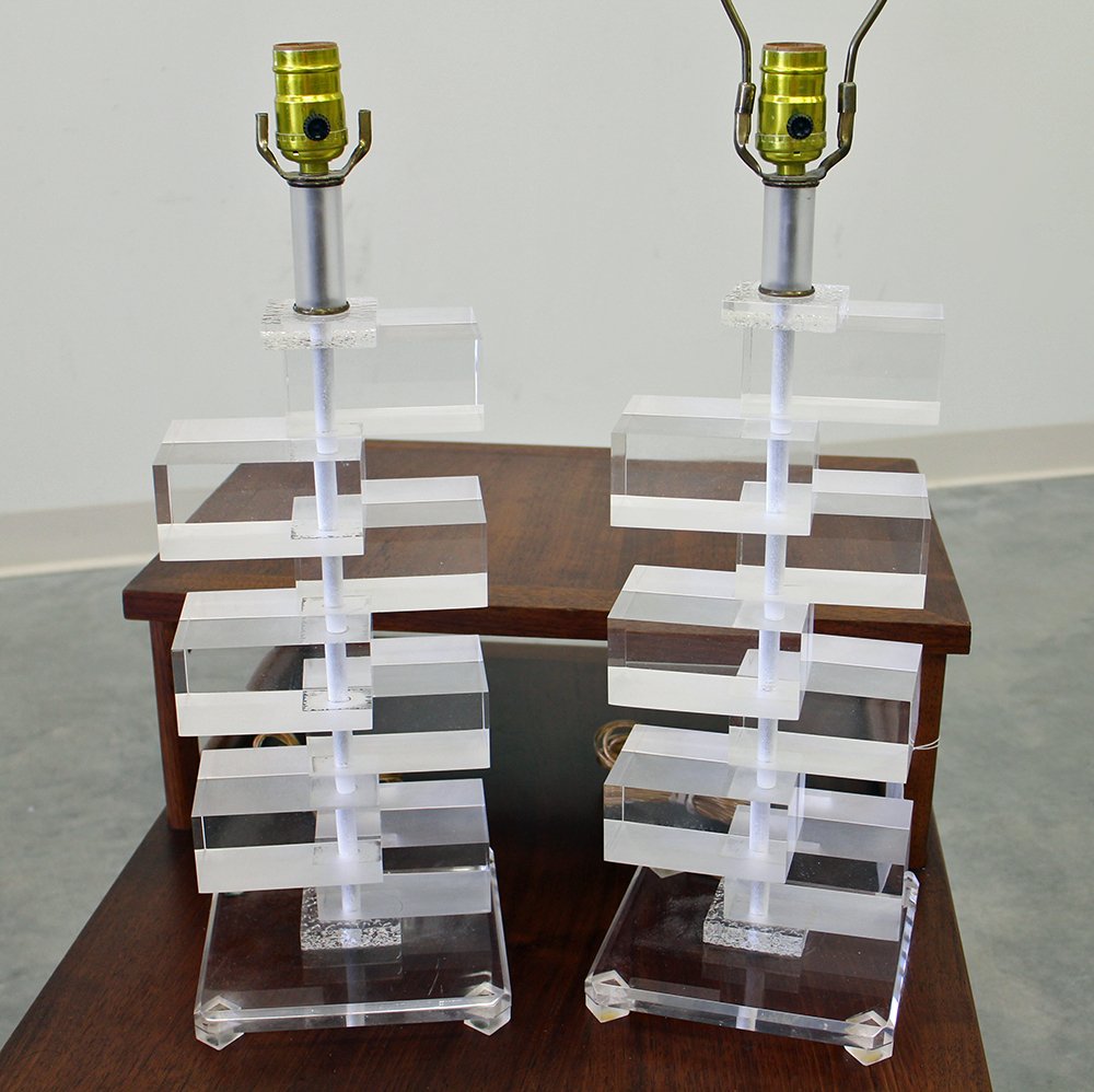 LUCITE BLOCK LAMPS (1 of 3)