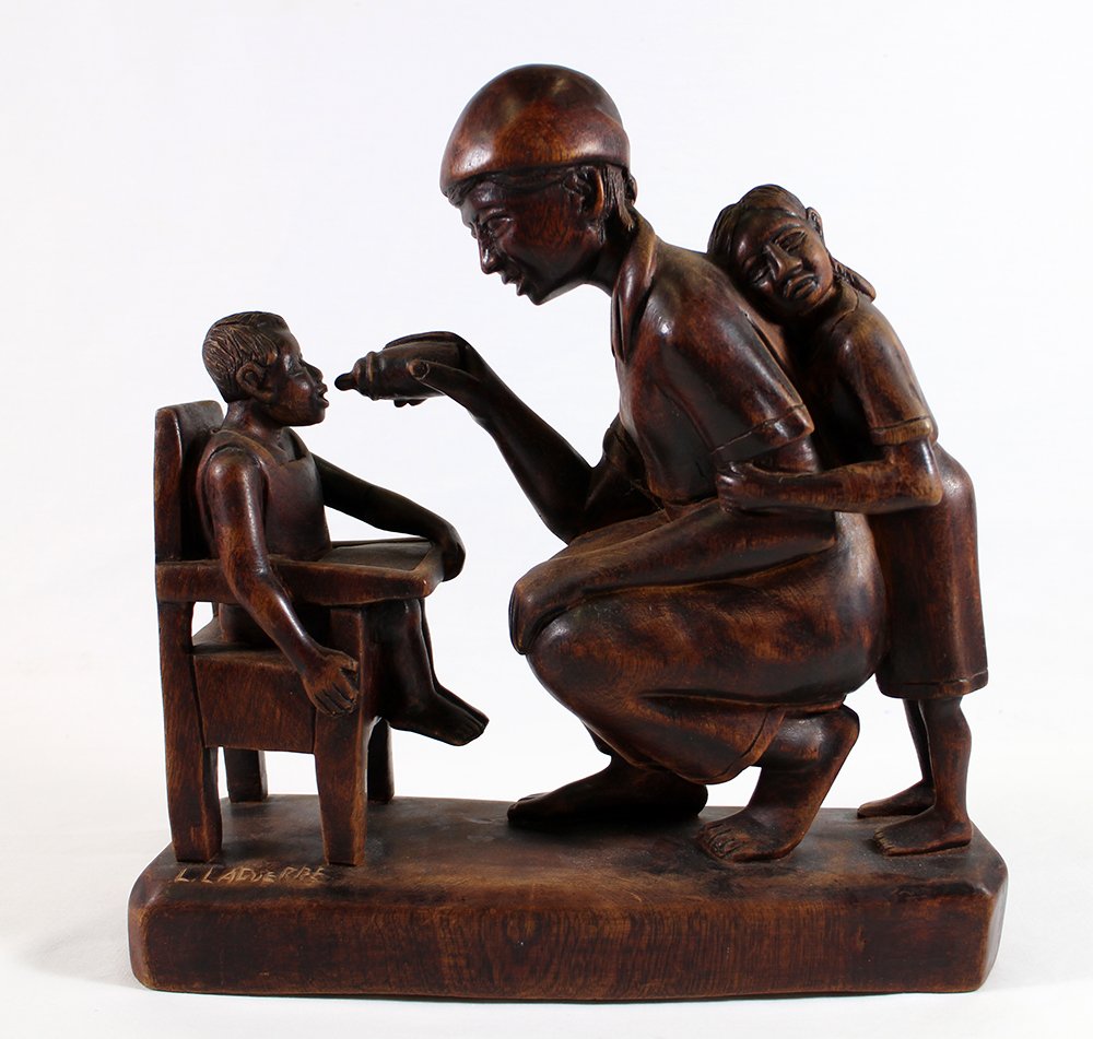 L. LAGUERRE HAITIAN WOOD CARVING