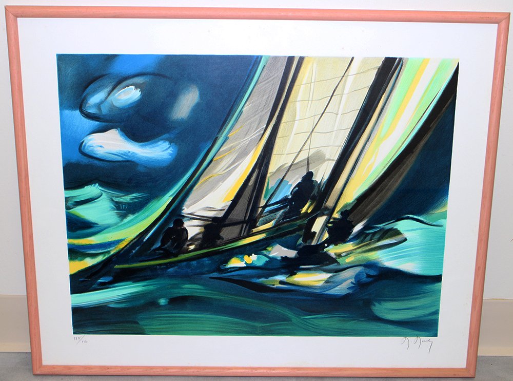 MARCEL MOULY SAILBOAT LITHOGRAPH (1 of 2)