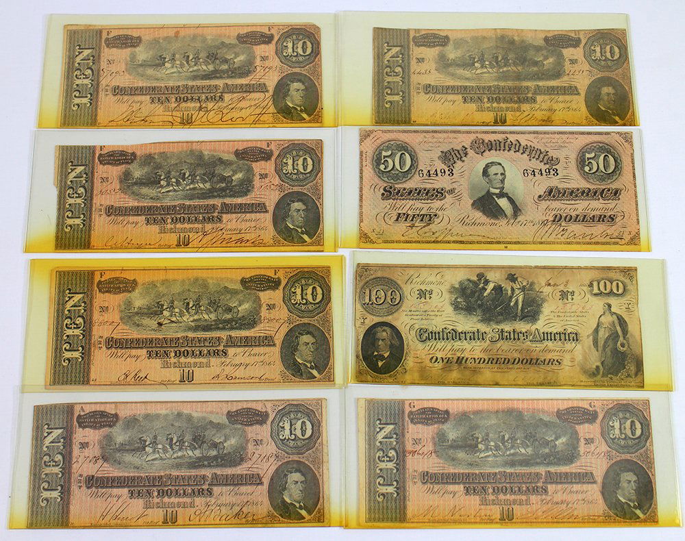 (8) CONFEDERATE CURRENCY NOTES (1 of 4)