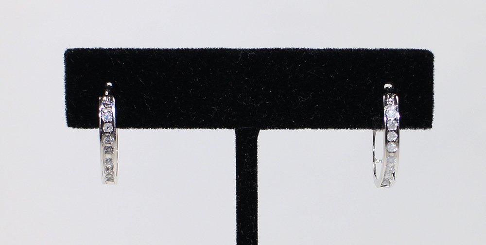 10K DIAMOND HOOP EARRINGS (1 of 2)