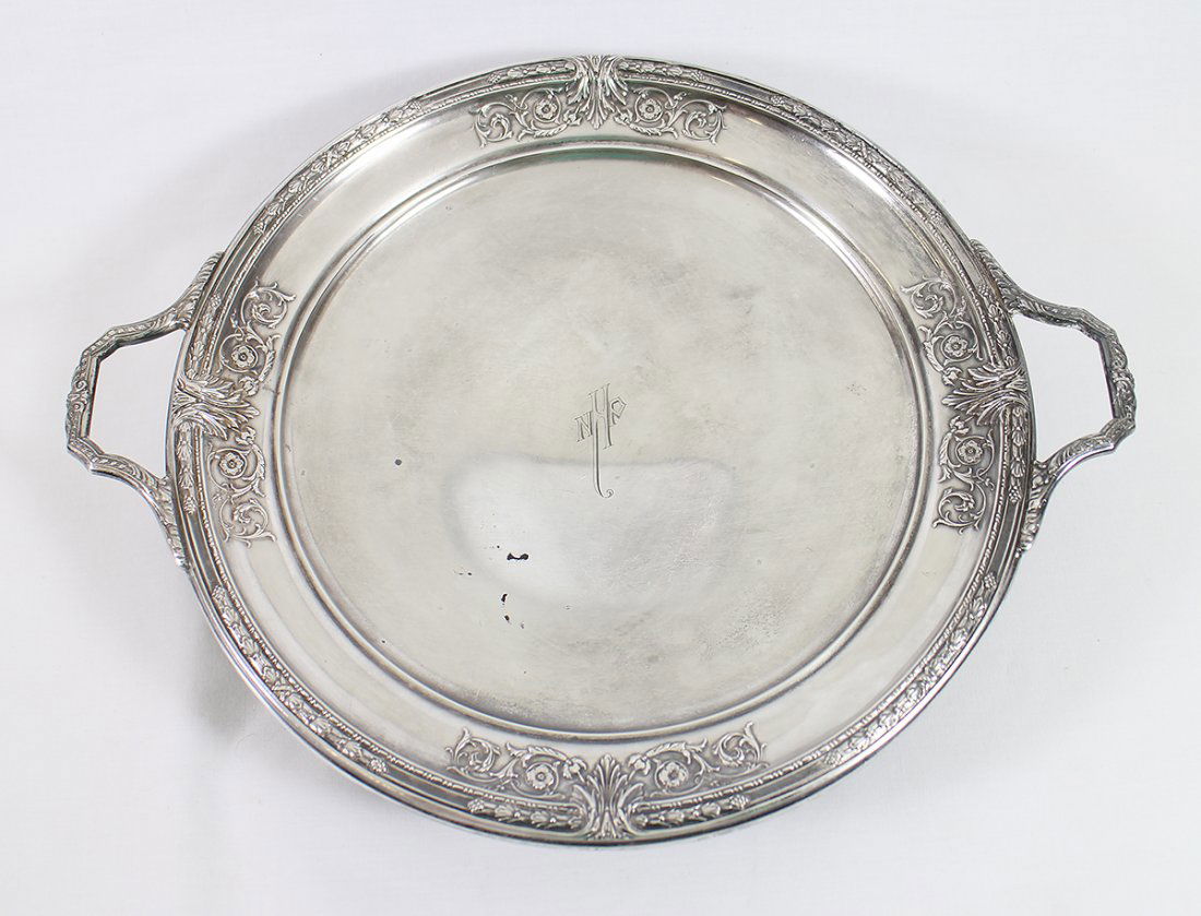 STERLING SILVER DOUBLE HANDLED CENTERPIECE TRAY (1 of 3)