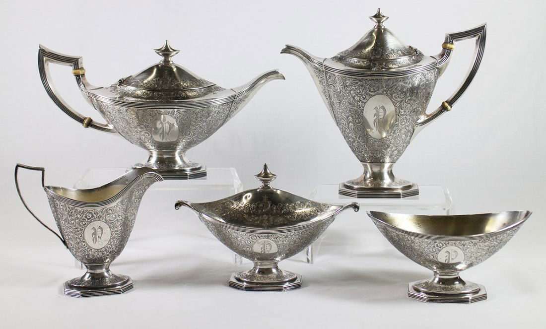 GORHAM 5PC STERLING COFFEE & TEA SET (1 of 6)
