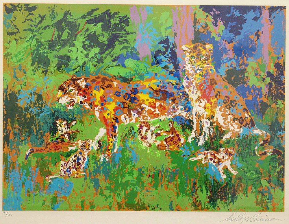 LEROY NEIMAN SERIGRAPH - JAGUAR FAMILY (1 of 5)