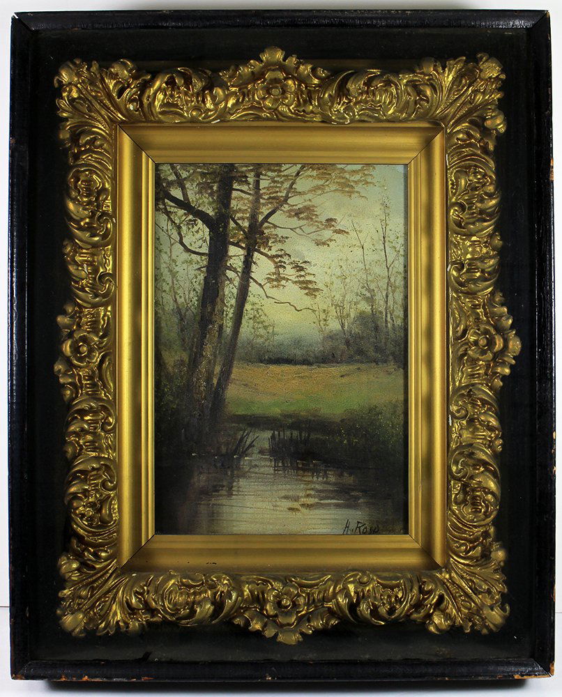 19TH CENTURY OIL ON CANVAS LANDSCAPE (1 of 3)