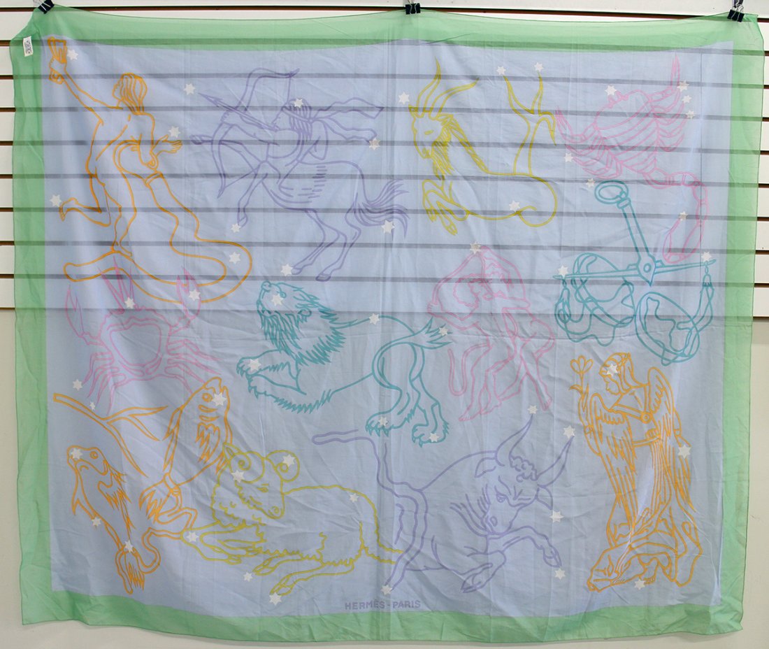 HERMES PARIS ZODIAC SHAWL SCARF (1 of 5)
