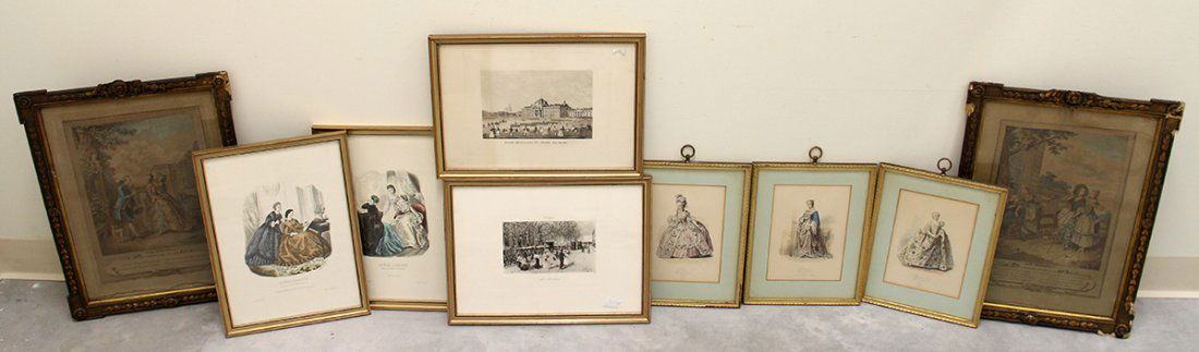 (9) ANTIQUE FRENCH ENGRAVINGS (1 of 4)