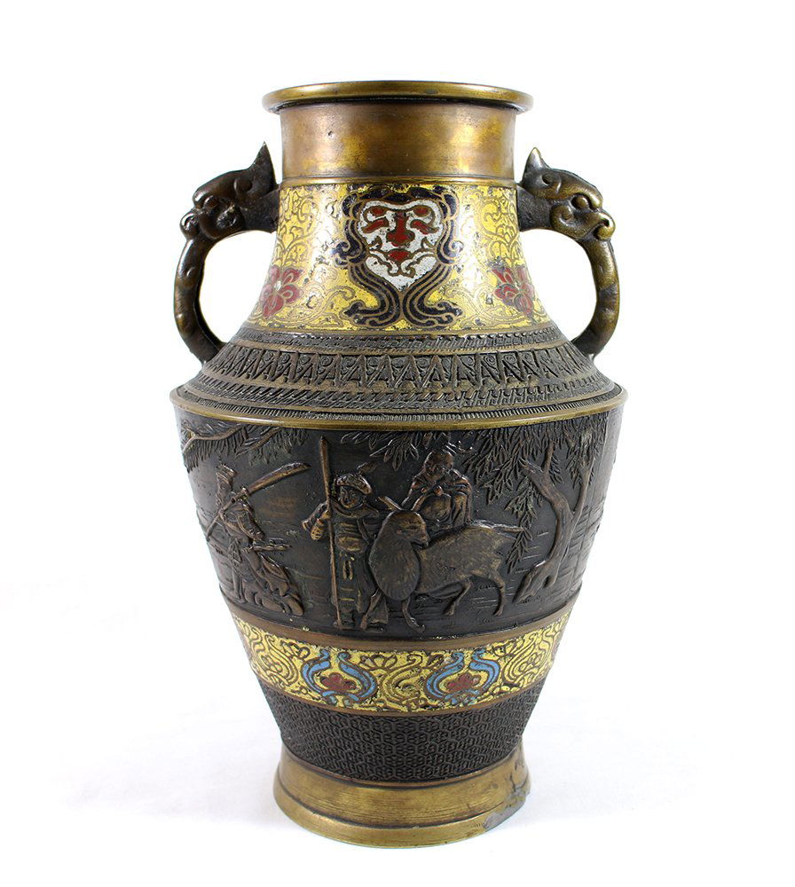 JAPANESE CHAMPLEVE VASE (1 of 2)