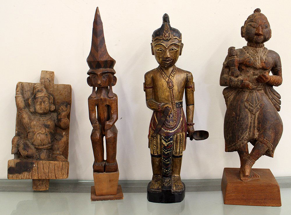 (4) WOOD STATUE CARVINGS (1 of 4)