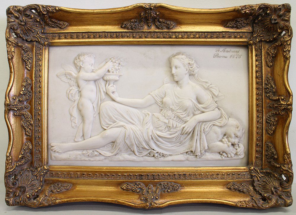 G. ANDREONI 1875 ITALIAN MARBLE PLAQUE (1 of 3)