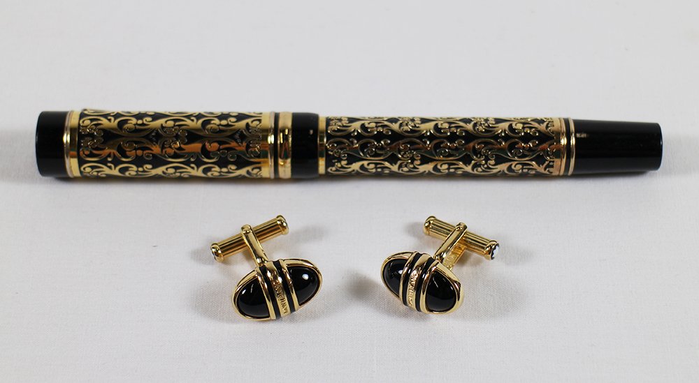 MONTBLANC CUFF LINKS & DOM BAIZ PEN (1 of 3)