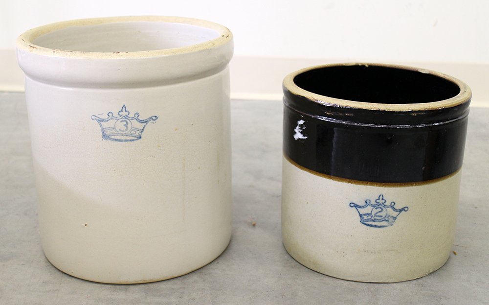 (2) BLUE CROWN CROCKS (1 of 1)