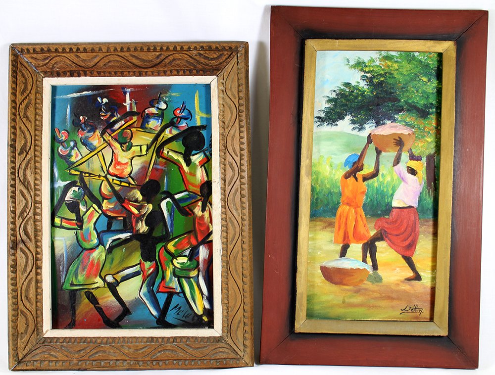 (2) HAITIAN PAINTINGS (1 of 5)