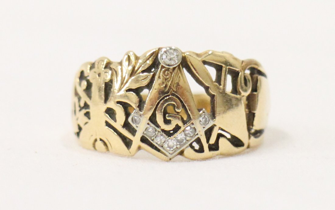 VINTAGE 14K MASONIC SECRET COMPARTMENT RING (1 of 5)