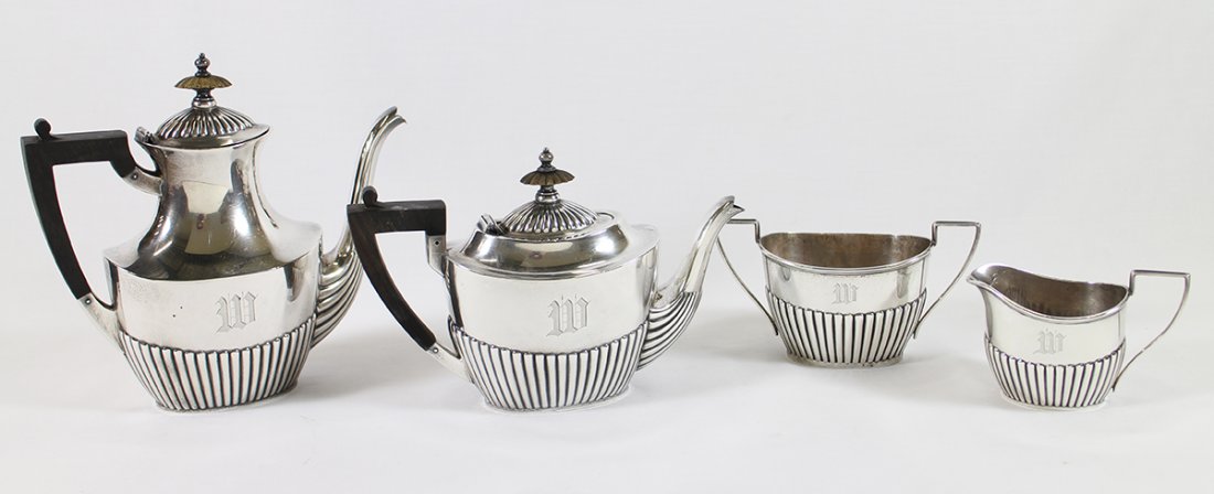 GORHAM STERLING FOUR PIECE TEA SERVICE (1 of 3)