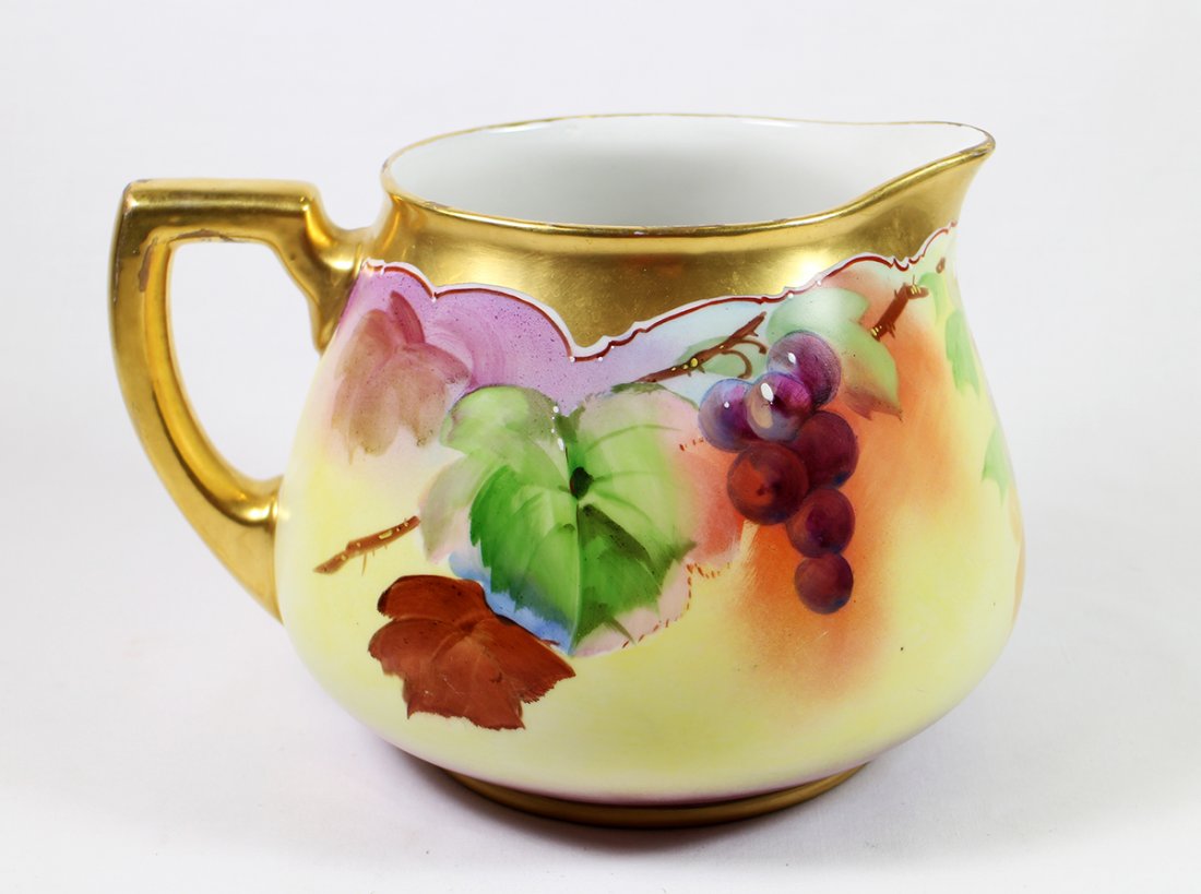 ARTIST SIGNED LIMOGES CIDER PITCHER (1 of 4)