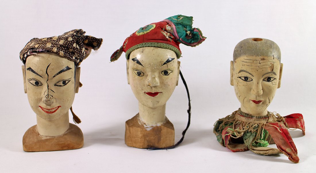 (3) CHINESE PAINTED BUSTS (1 of 4)