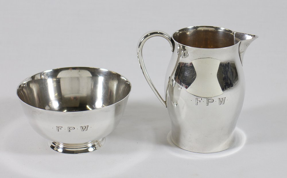 TUTTLE PAUL REVERE STERLING CREAMER & SUGAR (1 of 2)