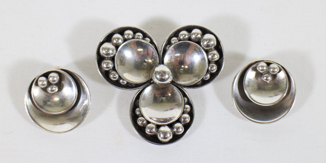 CHRISTOFFERSEN STERLING SILVER MODERNIST SET (1 of 3)