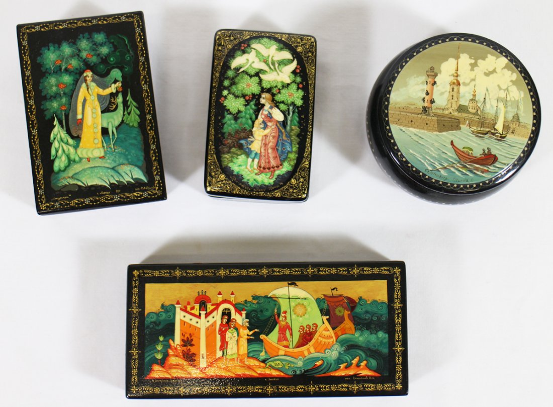 (4) RUSSIAN LACQUER BOXES (1 of 5)