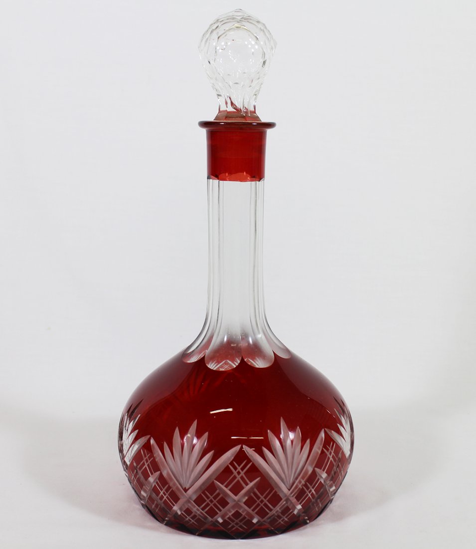 RED CUT TO CLEAR DECANTER (1 of 2)