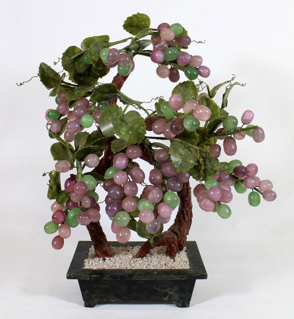 JADE & QUARTZ STONE GRAPE TREE (1 of 2)