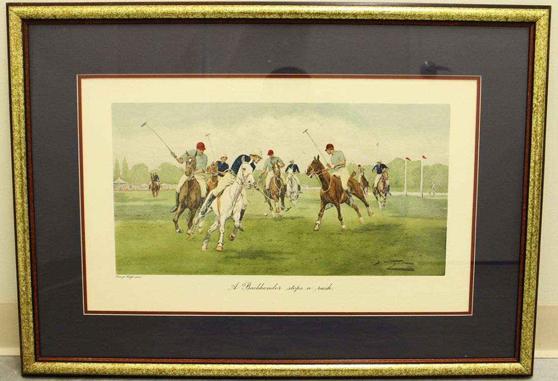 GEORGE WRIGHT POLO LITHOGRAPH (1 of 2)