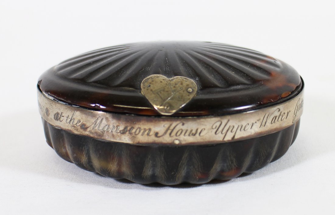 SILVER MOUNTED TORTOISE SHELL BOX (1 of 7)