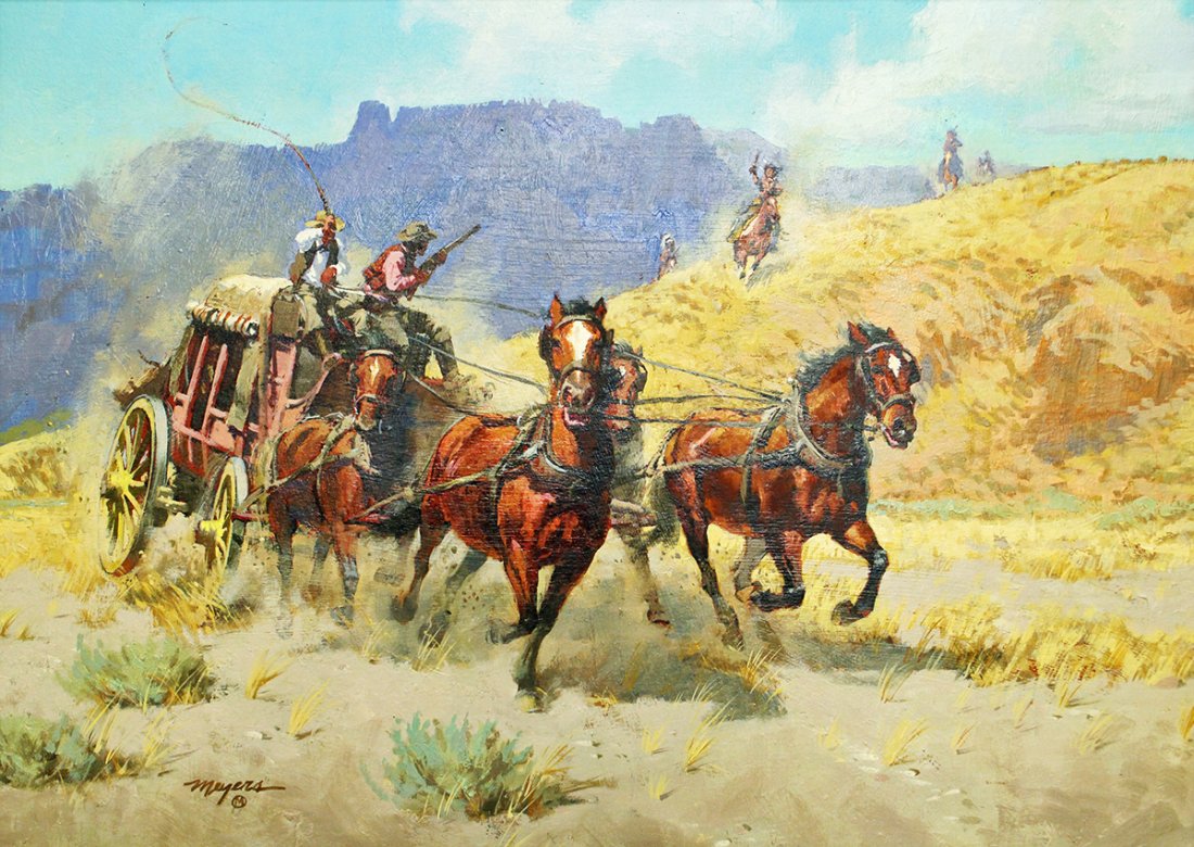 ROBERT MEYERS "AN UNWANTED ESCORT" PAINTING (1 of 6)