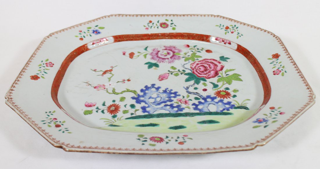 18TH CENTURY CHINESE EXPORT FAMILLE ROSE PLATTER (1 of 6)