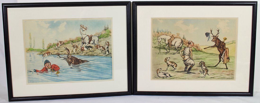 (2) BORIS O'KLEIN HUNTING LITHOGRAPHS (1 of 3)