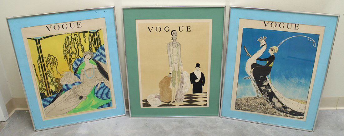 (3) VINTAGE VOGUE COVER LITHOGRAPHS (1 of 3)