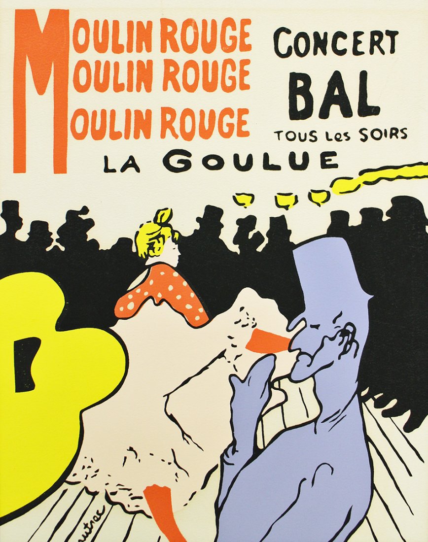 LAUTREC MOULIN ROUGE LITHOGRAPH (1 of 2)
